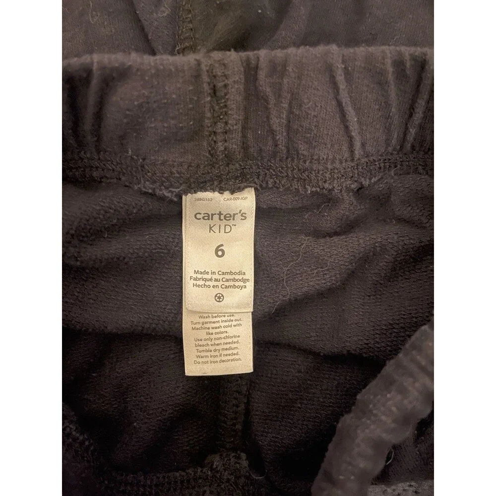 Carter's Boy Navy Black Pull-On Shorts Sweatshorts Size 6